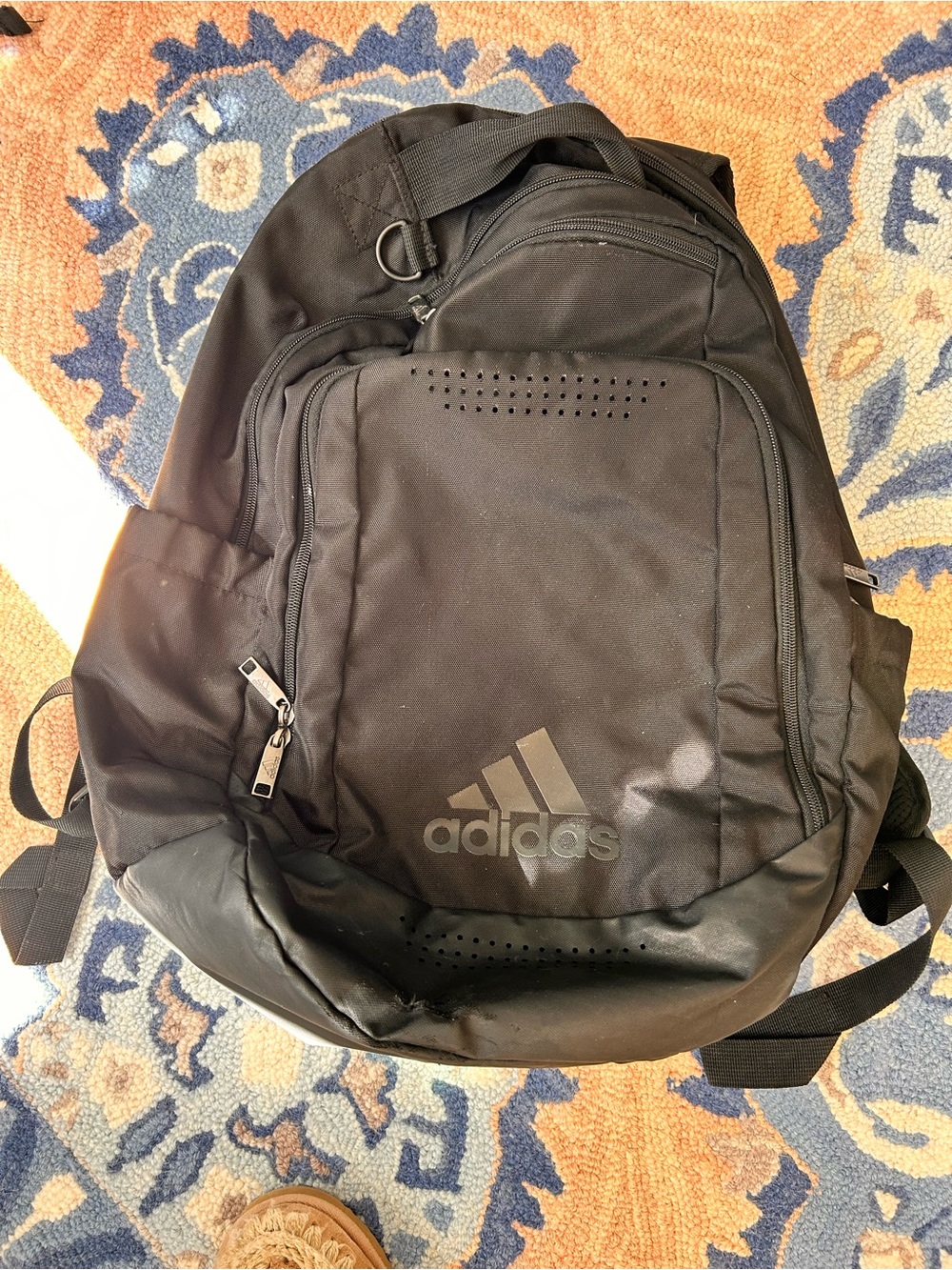 adidas Black Men's Everyday Backpack with Front Logo